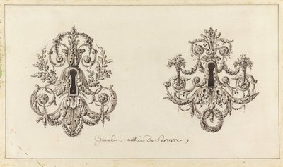 Design for Two Bronze Key Plates by Richard de Lalonde